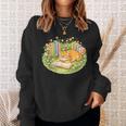 Cute Kawaii Cat Books Flowers Sweatshirt Gifts for Her Cute Kawaii Cat Books Flowers Sweatshirt Gifts for Her