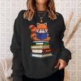 Cute Kawaii Kids Reading Books Glasses Red Panda Lover Sweatshirt Gifts for Her Cute Kawaii Kids Reading Books Glasses Red Panda Lover Sweatshirt Gifts for Her