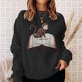 Cute Monkey Reading Books Literature Nature Sweatshirt Gifts for Her