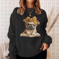 Cute Pug Reading Dog Book Lover Animal Graphic Baby Portrait Sweatshirt Gifts for Her Cute Pug Reading Dog Book Lover Animal Graphic Baby Portrait Sweatshirt Gifts for Her