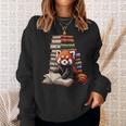 Cute Red Panda Reading Book Animal Bookworm Sweatshirt Gifts for Her