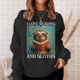 Cute Sloth Reading Book School Librarian Teacher Student Sweatshirt Gifts for Her