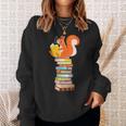 Cute Squirrel Reading Women's Tops Book Lovers Sweatshirt Gifts for Her