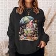 Cute Summer Relaxing Gnome Art For Book Lovers Sweatshirt Gifts for Her