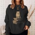 Dark Academia Vintage Owl On Books With Candle Library Sweatshirt Gifts for Her