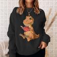 Dinosaur Reading Book Dino Reading Book Lovers Book Readers Sweatshirt Gifts for Her
