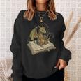 Dragon Bookworm Reading Fantasy Book Graphic Art Sweatshirt Gifts for Her Dragon Bookworm Reading Fantasy Book Graphic Art Sweatshirt Gifts for Her