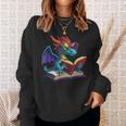 Dragon Wearing Glasses Reading A Book Sweatshirt Gifts for Her Dragon Wearing Glasses Reading A Book Sweatshirt Gifts for Her