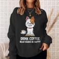 Drink Coffee Read Books Be Happy Nerdy Pet Puppy Owner Sweatshirt Gifts for Her