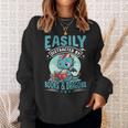 Easily Distracted By Books And Dragons Nerds Sweatshirt Gifts for Her