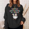 Easily Distracted By Books Silly-Goose Bookish Library Read Sweatshirt Gifts for Her