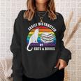 Easily Distracted By Cats And Books – Retro Sunset Rainbow Sweatshirt Gifts for Her Easily Distracted By Cats And Books – Retro Sunset Rainbow Sweatshirt Gifts for Her