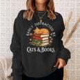 Easily Distracted By Cats And Books Cat And Book Lover Sweatshirt Gifts for Her
