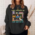 Easily Distracted By Cats And Books Cat Book Lovers Bookworm Sweatshirt Gifts for Her