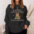 Easily Distracted By Cats And Books Cute Cat Reading Reader Sweatshirt Gifts for Her Easily Distracted By Cats And Books Cute Cat Reading Reader Sweatshirt Gifts for Her
