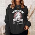 Easily Distracted By Cats And Books Men Cat Book Lover Sweatshirt Gifts for Her