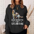 Easily Distracted By Cats And Books Reader Cat Lovers For Men Women Girls Kids Sweatshirt Gifts for Her Easily Distracted By Cats And Books Reader Cat Lovers For Men Women Girls Kids Sweatshirt Gifts for Her