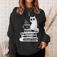 Easily Distracted Cats Coffee And Books Sweatshirt Gifts for Her Easily Distracted Cats Coffee And Books Sweatshirt Gifts for Her