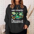 Easily Distracted By Coffee Books And Dragons Fantasy Sci-Fi Sweatshirt Gifts for Her