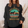 Easily Distracted By Dholes & Books Retro Wild Dogs Lover Sweatshirt Gifts for Her