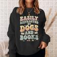 Easily Distracted By Dogs And Books Teacher Dog Mom Sweatshirt Gifts for Her