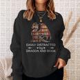 Easily Distracted By Dragon And Book Apparel Sweatshirt Gifts for Her