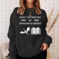 Easily Distracted By Dragon And Books Nerds Sweatshirt Gifts for Her