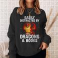 Easily Distracted By Dragons And Books Reading Sweatshirt Gifts for Her Easily Distracted By Dragons And Books Reading Sweatshirt Gifts for Her