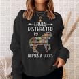 Easily Distracted By Horse And Books Nerds Horse Lovers Sweatshirt Gifts for Her