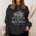 Easily Distracted By Music And Books Sweatshirt Gifts for Her Easily Distracted By Music And Books Sweatshirt Gifts for Her