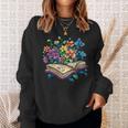 Enchanted Open Book With Blooming Flowers Sweatshirt Gifts for Her Enchanted Open Book With Blooming Flowers Sweatshirt Gifts for Her