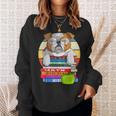 English Bulldog Back To School Book Worm Dog Sweatshirt Gifts for Her