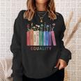 Equality Flower Books Equal Rights Social Justice Feminist Sweatshirt Gifts for Her