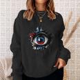 Evil Eye Comic Book Art Eyes Red Blue Grunge Aesthetic Sweatshirt Gifts for Her