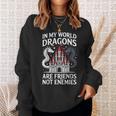 Fantasy Book Bookish My World Dragons Friends Not Enemies Sweatshirt Gifts for Her Fantasy Book Bookish My World Dragons Friends Not Enemies Sweatshirt Gifts for Her
