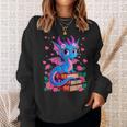 Fantasy Dragon Reading Books Bookworm Sweatshirt Gifts for Her