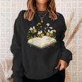 Floral Bumble Bee Reading Book Wildflower Bookish Librarian Sweatshirt Gifts for Her