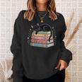 Floral Cat Sleeping On Books Sweatshirt Gifts for Her