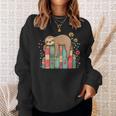 Floral Sloth Sleeping On Books Sweatshirt Gifts for Her Floral Sloth Sleeping On Books Sweatshirt Gifts for Her