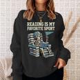 Football Skeleton Reading On Book Stack Sweatshirt Gifts for Her