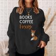 Fox Books Coffee Foxes Women Fox Graphic Cute Fox Lovers Sweatshirt Gifts for Her