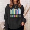 Freadom Books Reader Librarian Reading Sweatshirt Gifts for Her