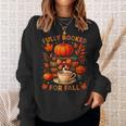 Fully Booked For Fall Books Coffee Leaves Pumpkins Tee Sweatshirt Gifts for Her