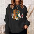 Ghosts Reading Books Teacher Halloween Librarian Boooks Sweatshirt Gifts for Her