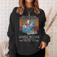 A Girl Who Loves Books Cats And Dogs Cat Book Reading Sweatshirt Gifts for Her