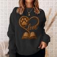 Girl Who Loves Dogs & Books Heart Dog Lover Reader Reeding Sweatshirt Gifts for Her