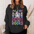 Girl Who Has Tattoos And Loves Books Tattooed Bookworm Girl Sweatshirt Gifts for Her