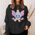 Goat Open Book Reading Animal Lover Graphic Portrait Round Sweatshirt Gifts for Her