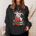 Goat Reading Book Graphic With Floral Sweatshirt Gifts for Her Goat Reading Book Graphic With Floral Sweatshirt Gifts for Her