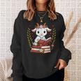 Goat Reading Book Graphic Goat With Book Floral Sweatshirt Gifts for Her Goat Reading Book Graphic Goat With Book Floral Sweatshirt Gifts for Her